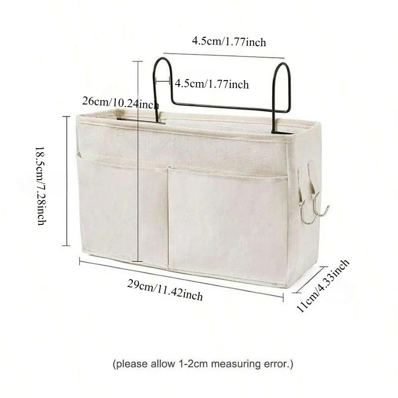 1pc Dormitory Bedside Hanging Organizer, Multi-Pocket Storage Bag for College, Saves Space In Small Room, Dorm Essential