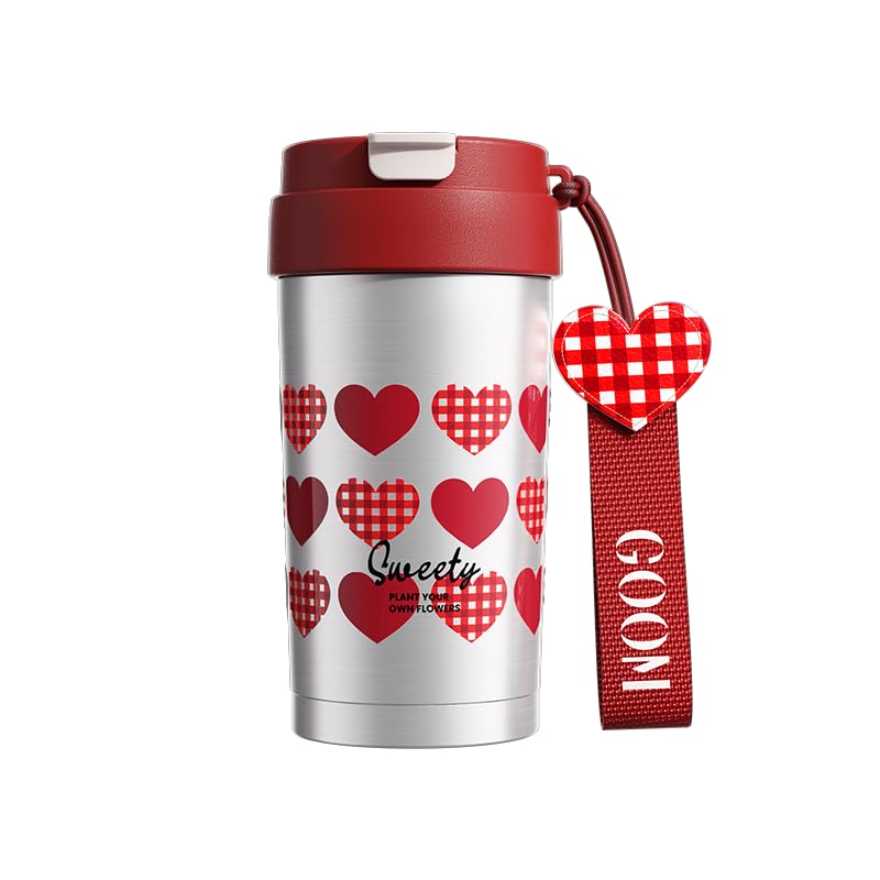 

GOOM Термос с водой с вакуумной изоляцией из нержавеющей стали, герметичный, легко чистится, красный тамблер, керамика, кофе, бутылка, крышка, бутылка, 500 мл, портативный,