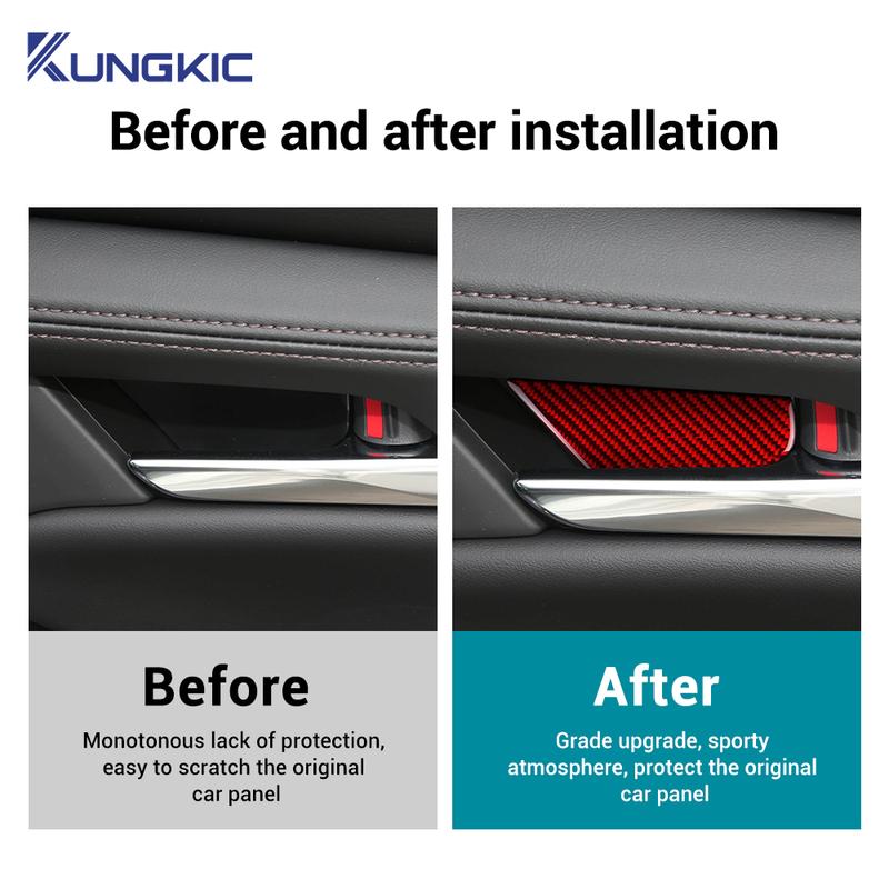 For Mazda 3 -2025/CX-30 -2025 Real Soft Carbon Fiber Sticker LHD RHD Car Inner Door Bowl Panel Interior Trim Accessories