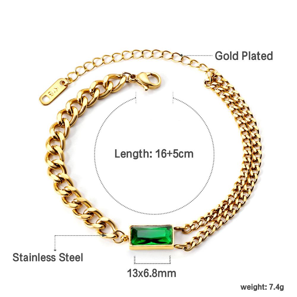 Vakuumvergoldetes Goldkettchenarmband Stilvolles Design für Damen Herren Perfektes Geschenk für jeden Anlass