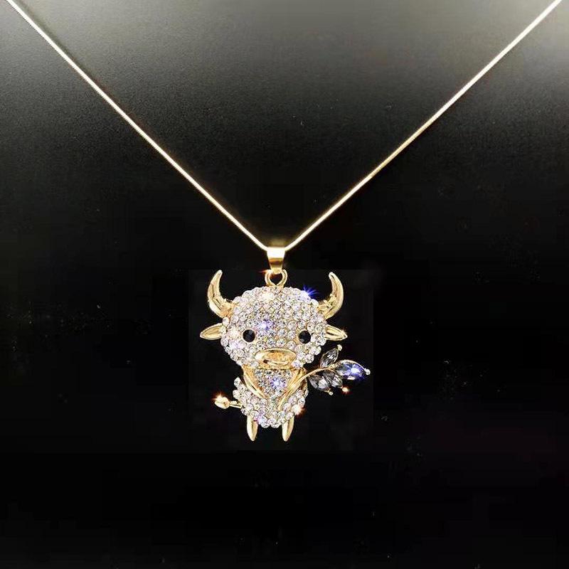 Women's Zodiac Ox Long Sweater Necklace - High-End Fashion Pendant