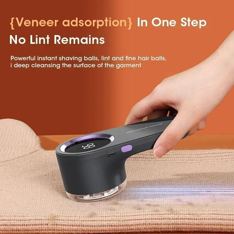 USB Rechargeable Fabric Shaver Lint Remover, Portable LED Display for Clothing Sweater Jacket
