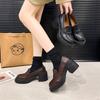 Mary Jane Shoes British Retro Style Leather Loafers Thick Soled Leather Shoes for Women Light Soft Leather Platform Shoes Heels
