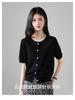 100% sheep wool round neck short sleeved wool sweater for women 2026 spring and autumn casual versatile short knitted top
