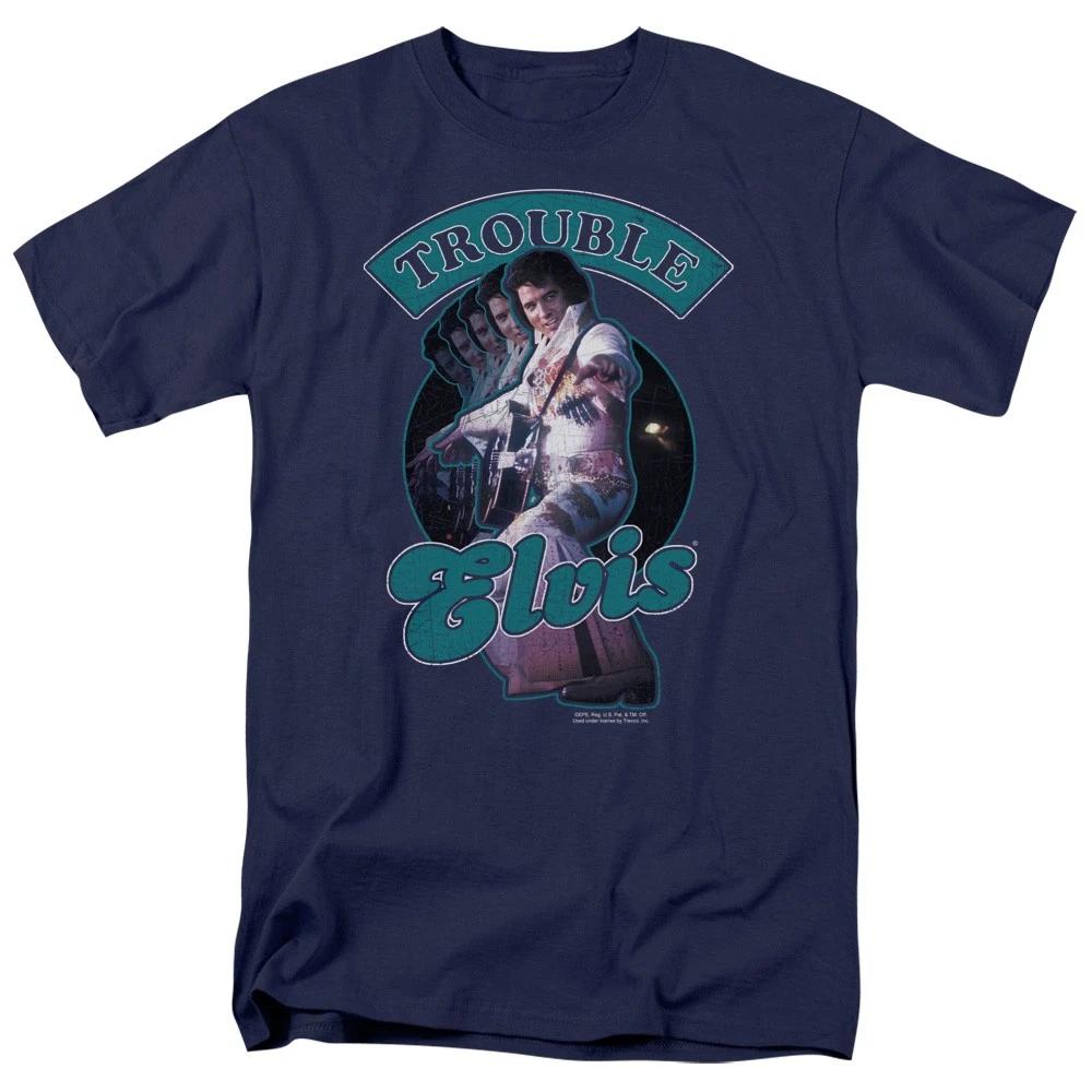 Elvis Presley - Total Trouble - Unisex Short Sleeve Children s T-shirt - Blue 120