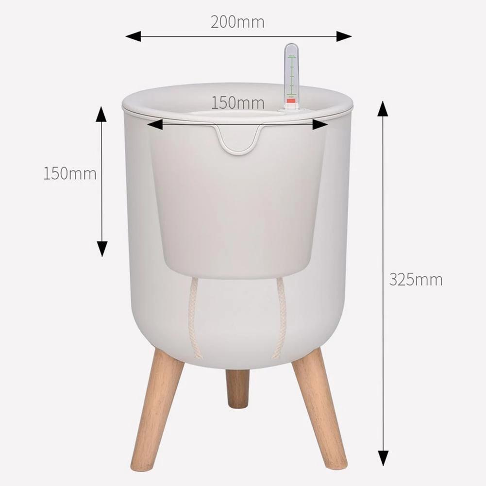 J1UL1N Household Indoor Automatic Self-Watering Flower Pot Large Floor-Standing Potted Storage Basin With Water Level Indicator