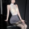 One-piece hip-wrapped sexy royal sister waist lace nightdress hip-wrapped one-piece secretary short skirt set premium set