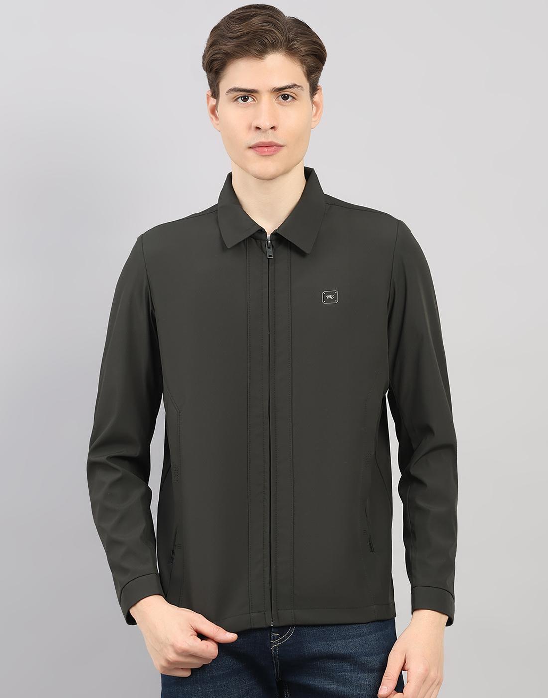 Monte Carlo Men s Regular Fit Solid Stand Collar Full Sleeve Jacket XXL темно-зеленого