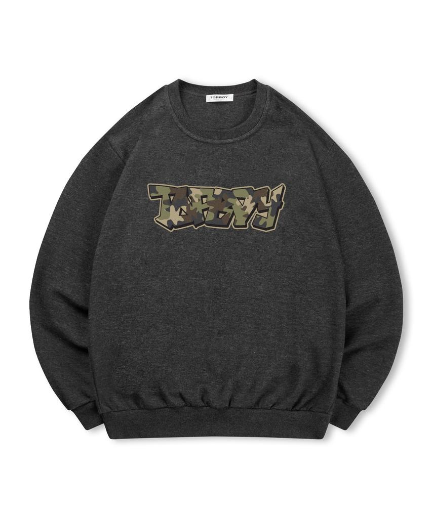 TOPBOY [Non-Fleece Or Fleece] Camo Vibe Print Sweatshirt (C Type)