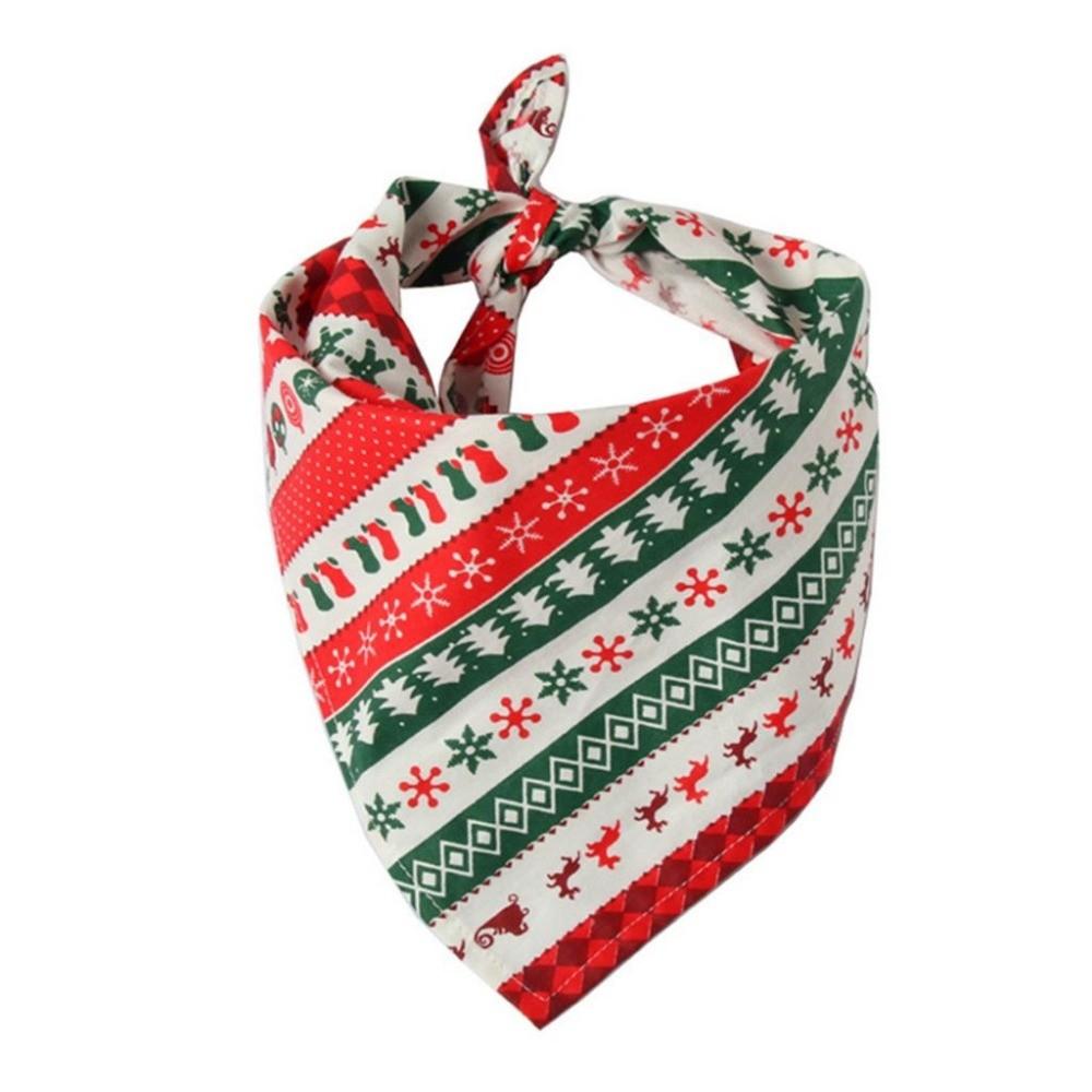 

Santa Claus Patten Cute Cats Triangular Scarf Christmas Pet Decor Pet Costume Dogs Bandanas 40x30x30 cm-stripe