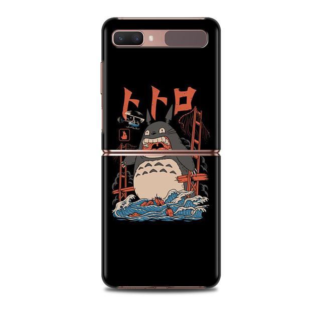 Studio Ghibli Spirited Totoro pouzdro na smartphone pro Samsung Galaxy Z Flip 3 5g zadní pouzdro na počítač Hard Capa Shell Hard Cover Fundas