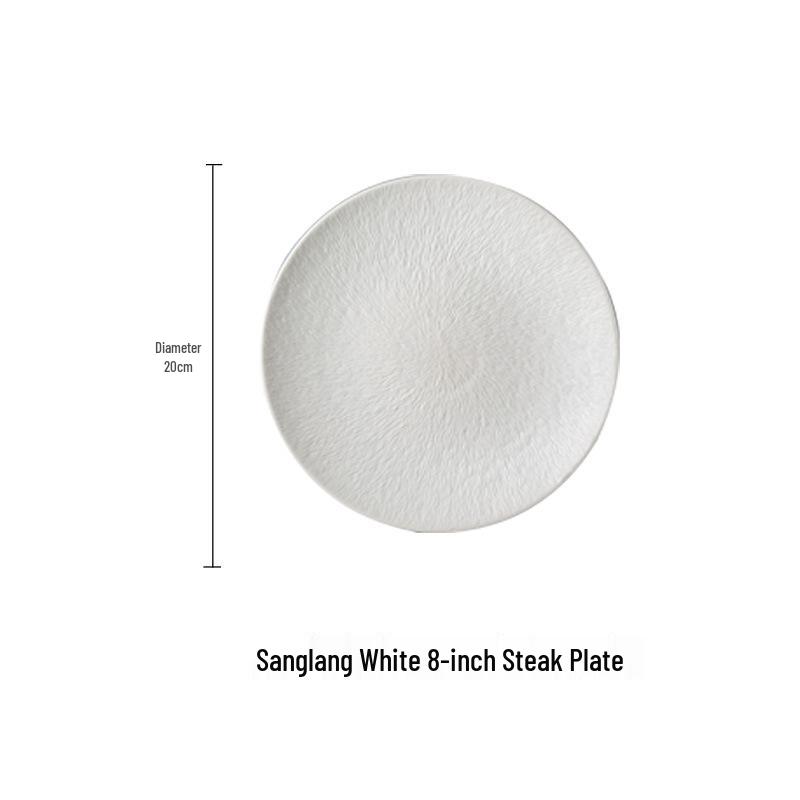 

European Ceramic Dinnerware: Steak & Pasta Plate with Creative Texture