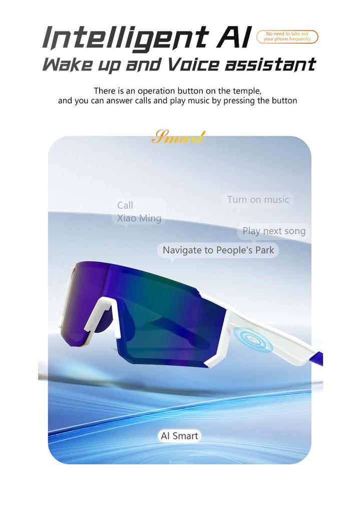 Bluetooth Cycling Sunglasses: UV Protection, Music & Calls, Color-Changing