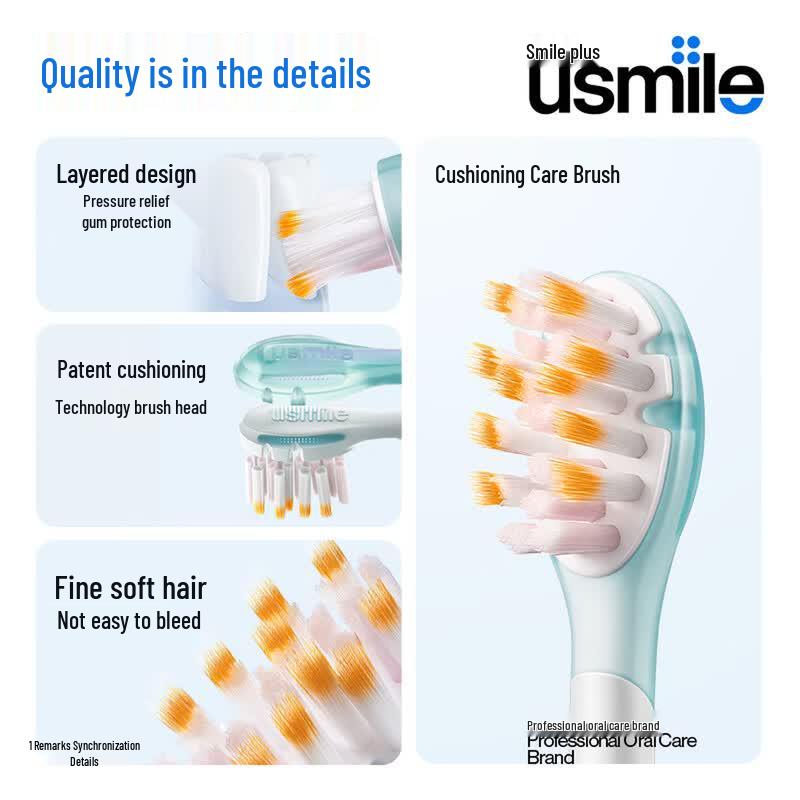 usmile Testine per Spazzolino Elettrico Adulti Spina CN (adattatore incluso)