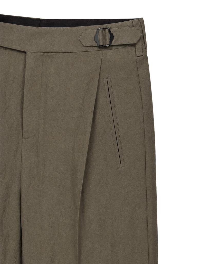Sinkia Asymmetric Tuck Detail Gurkha Trousers Ash Olive