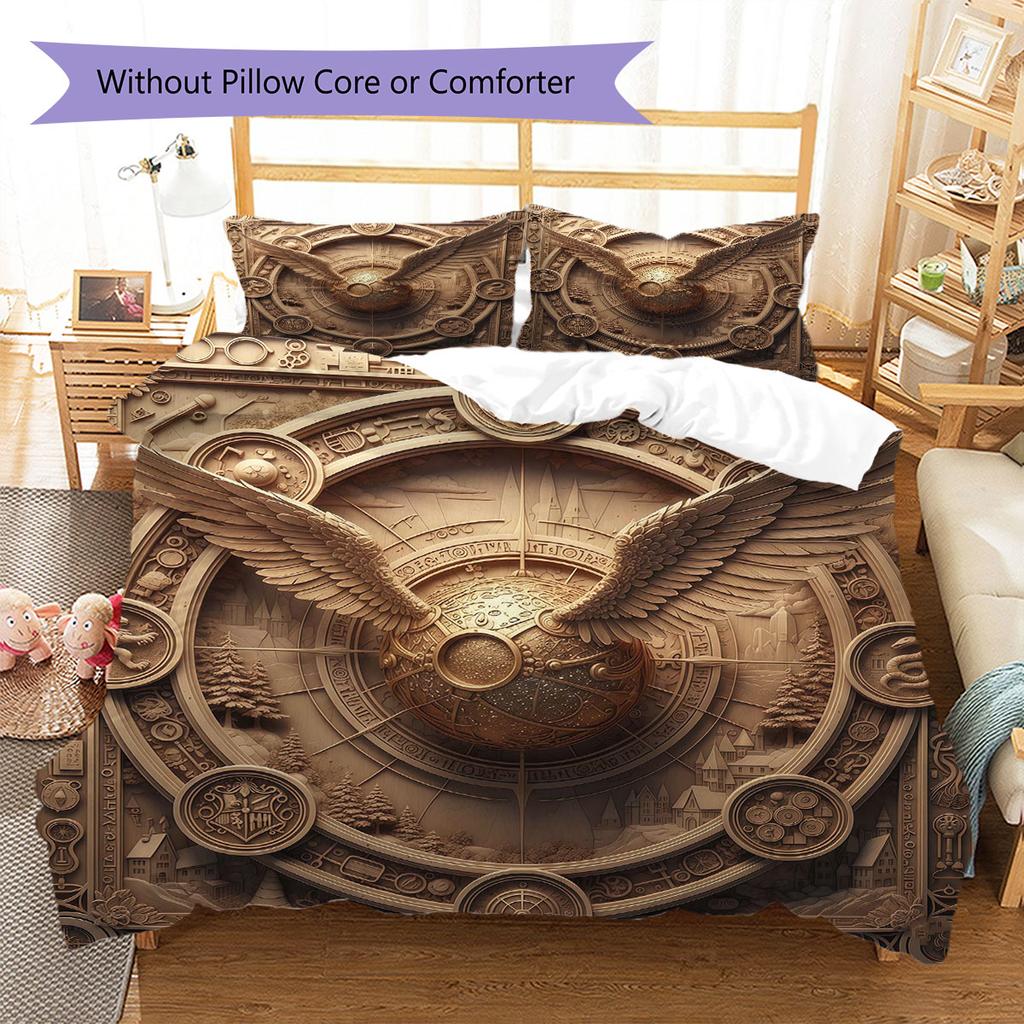 Magictools Pattern Bedding Quilt Set Quilt Cover Pillowcase Home Decoration Birthday Gift (1 * duvet cover + 2 * pillowcase, without core)