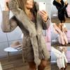 Woman Long Wool Coat Elegant Blend Coats Slim Female  Coat Outerwear Jacket