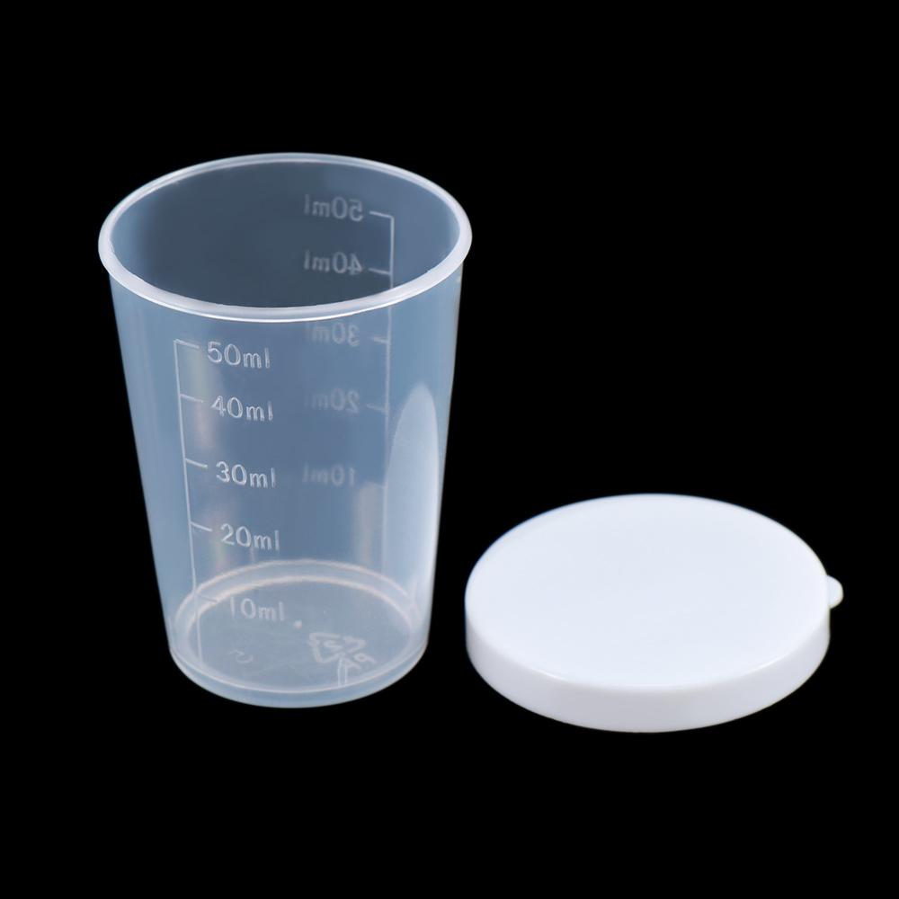 

Liquid 50ml Plastic Test Measuring Cups with Lid Cup Container