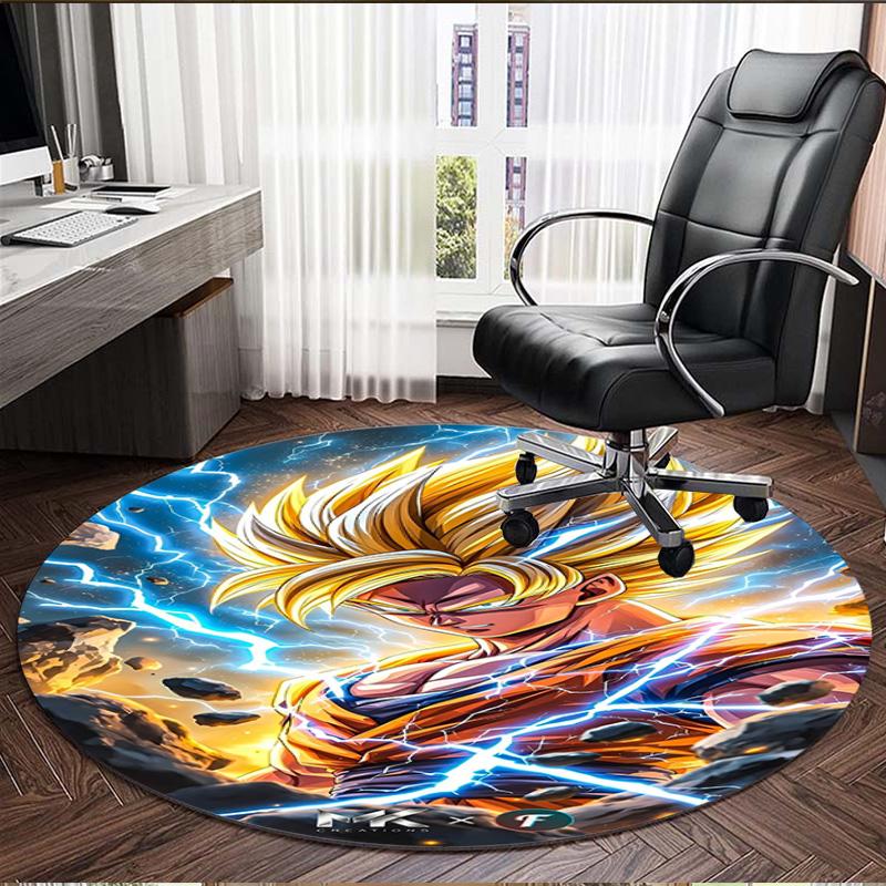 DRAGON BALL Print Round Rug, Washable Floor Carpet, For Entryway Dorm Laundry Room Office Study, Home Decor Birthday Christmas Gift