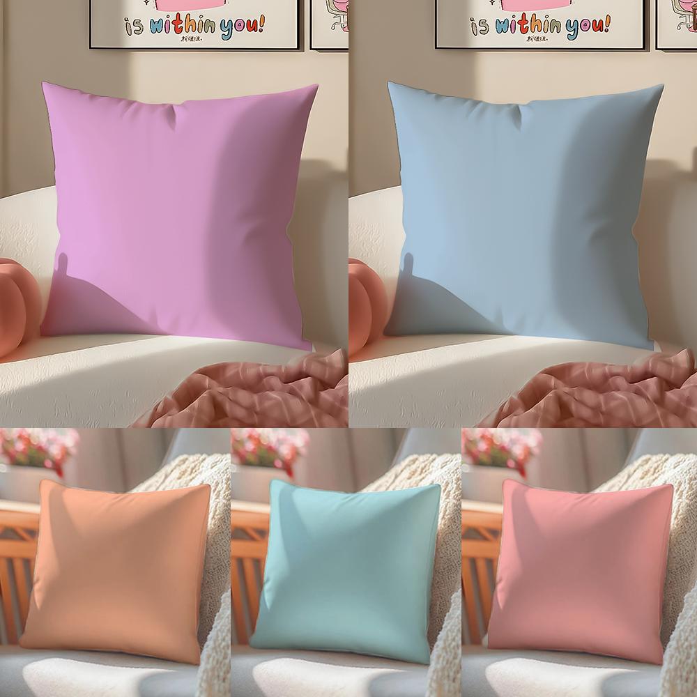 Bright Cheerful Ar Candy Color Cushion Cover Pillowcase Short Plush Invisible zipper Room Sofa Cushion Cover