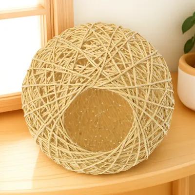Woven Lamp Shade Rustic Style Lampshade for Pendant Hanging Lamps Decorative Lamp Cover for Home Restaurant Hotel Use