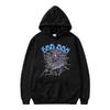 Herren Übergroßes Kapuzenpullover-Set Mit Spinnennetz-Grafikdruck Winterlich Warm Fleecegefüttert Streetwear