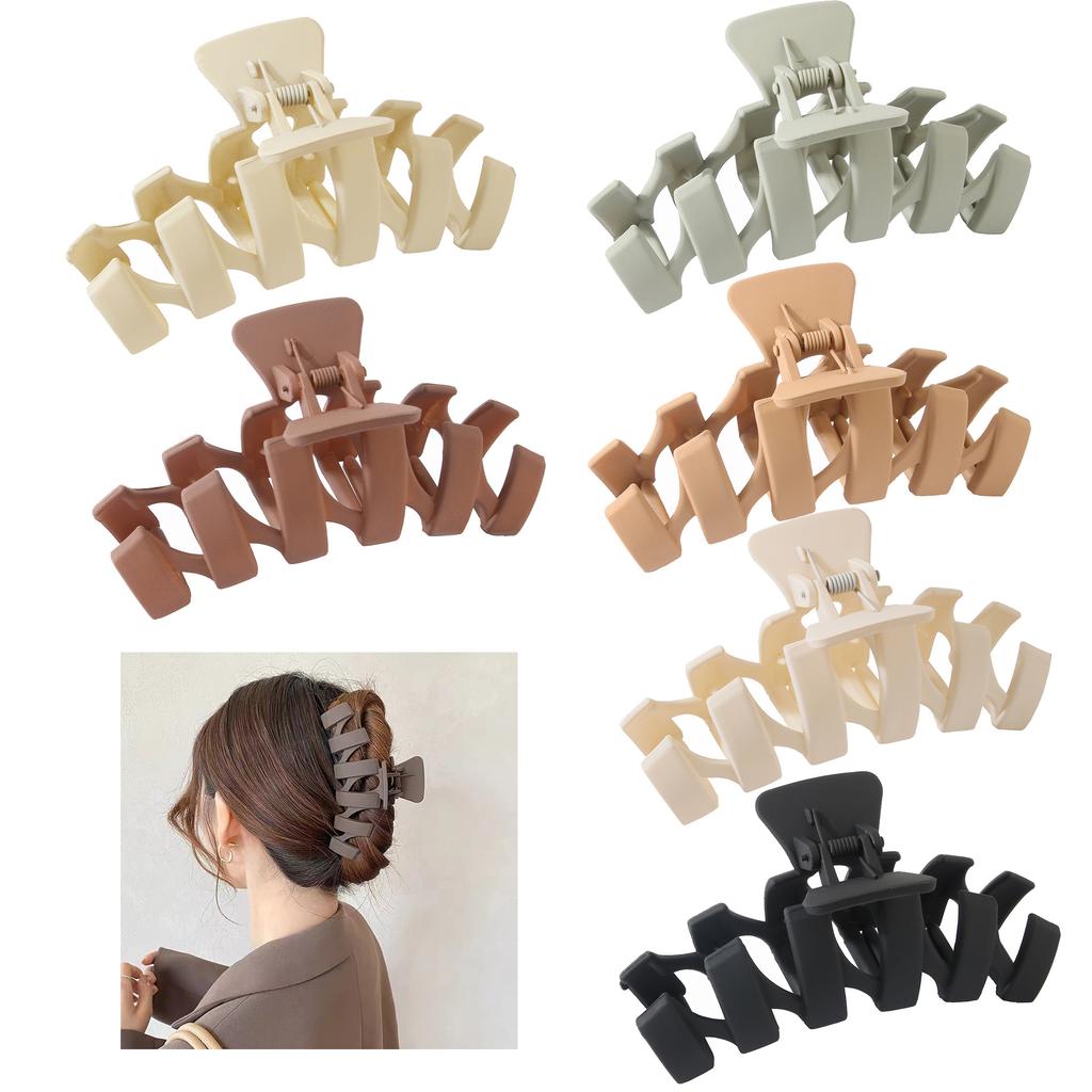 Fashionable N-shaped Large Frosted Spray-painted Plastic Hair Clip for Ladies' Hair