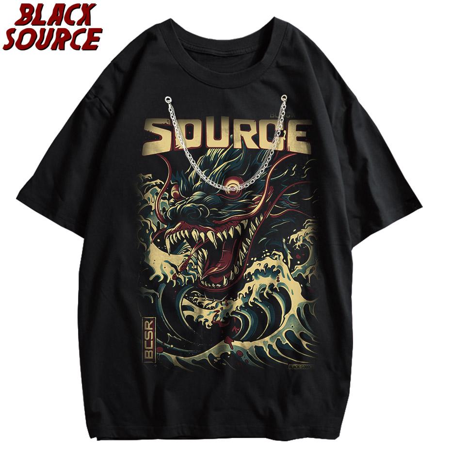 

Big Size TShirt For Man Japanese Samurai Style Tee Shirt Mens Short Sleeve Top ONeck Loose Tshirt Hip Hop Streetwear P S