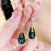 Luxury Trend Purple Waterdrop Earrings For Women Fashion Design Girls Crystal Drop Shape Earrings Party Versatile Ear Zircon