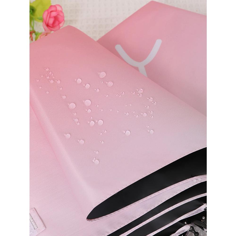 Gradientový skládací deštník pro UV ochranu a ochranu proti slunci, malý a svěží černý povlak pro použití za slunečného i deštivého počasí