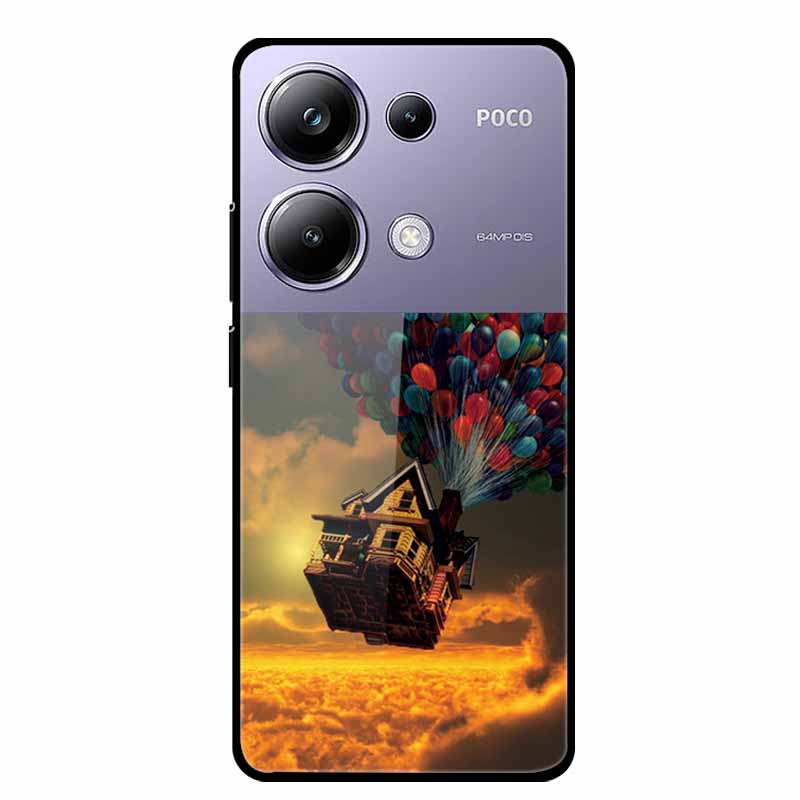 Painting Cover For Poco M6 Pro GlassTempered Glass Case Hard Back Shield for Xiaomi Poco M 6 Pro 6.67" Colourful Phone Fundas