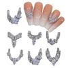 Elegant 3D French Crescent Zircon Nail Art with Star Design