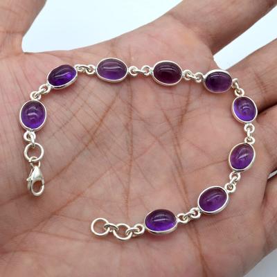 Amethyst Gemstone Handmade Designer Bracelet, Boho Jewelry, Gift For Mom, Silver Jewelry, Engagement Gift, Birthday Jewelry