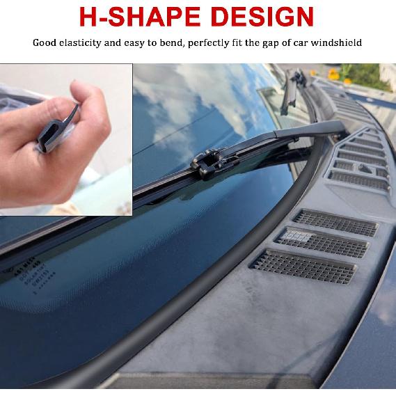 1.8M/6Ft Windshield Cowl Molding Rubber Seal Strip Trim, Front Rear Windshield Seal, Car Weather Stripping, Window Sunroof Seal For Most Cars Trucks