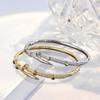 2024 European-American Style Zircon Alloy Open Bangle