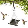 Hanging Bird Feeder Outdoor Hummingbird Feeders Faux Leather Feeding Tray Metal Mesh Attracting Wild Birds Square Platform