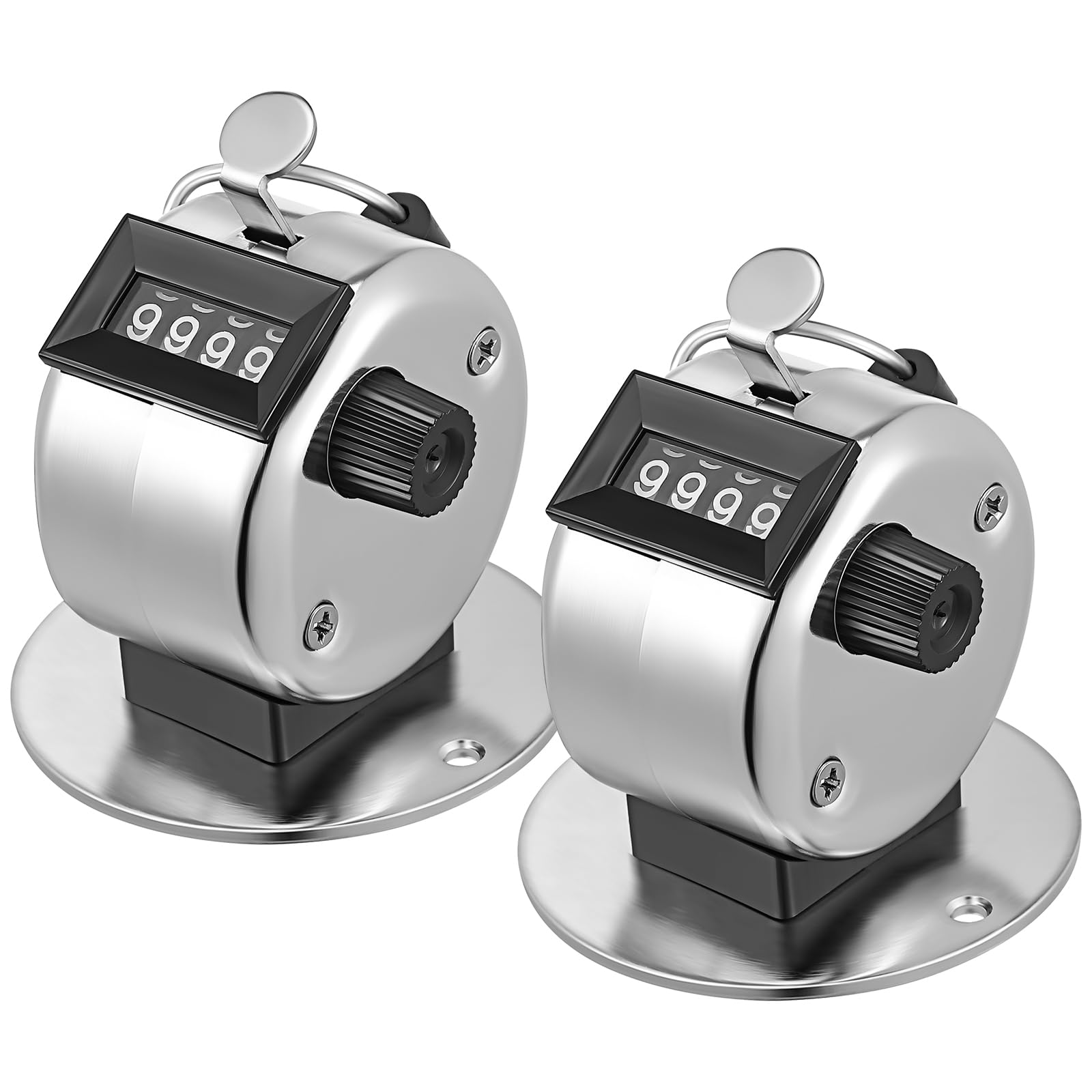 TOYMYTOY Counter Counter, 4 Digit 2 Counter, Handheld  Tabletop, Small, Counter, Mechanical, Manual Measurement, Competition, Entrance, Traffic 7.00X5.60X5.60CM