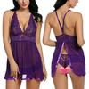 European and American New European and American Sex Underwear Sexy Transparent Lace Mesh Neck Sex Pajamas