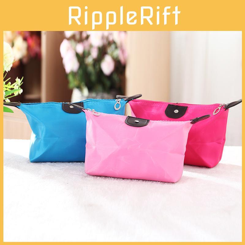 Style Dumpling Shape Cosmetic Case Nylon Travel Makeup Storage Bag For Women And Teens