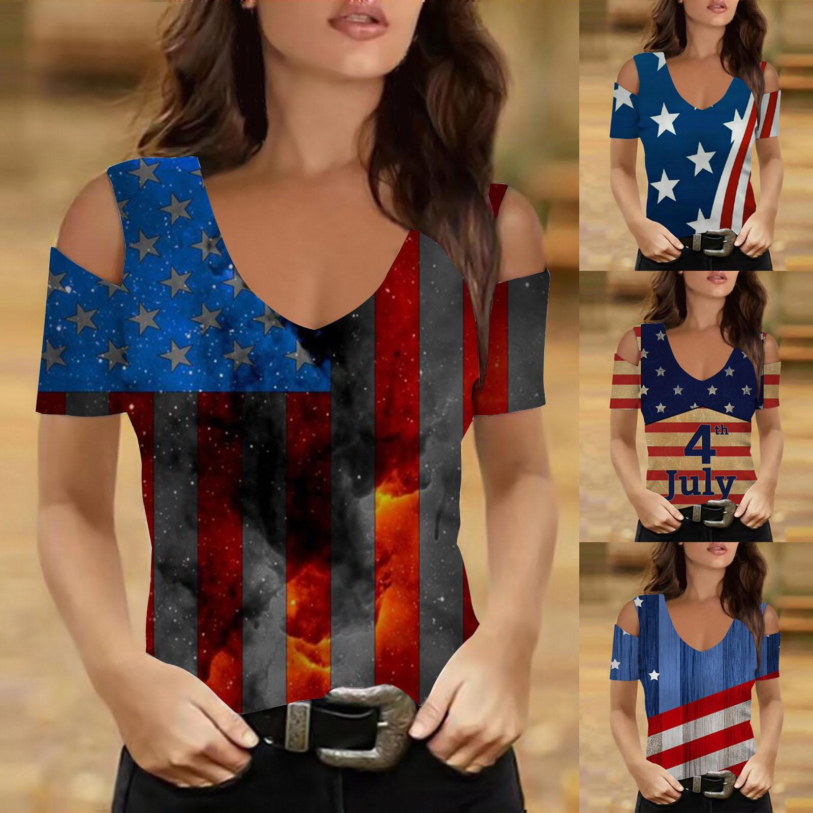 

Модна жіноча літня повсякденна блуза з принтом з коротким рукавом і V-подібним вирізом без бретелей XXL чорний