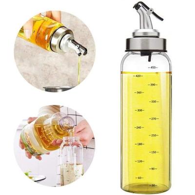 180/300/500ML Oil Glass Bottle Leak-proof High Temperature Resistant Scale Refillable Soy Sauce Vinegar Olive Oil Condiment Dispenser for Kitchen