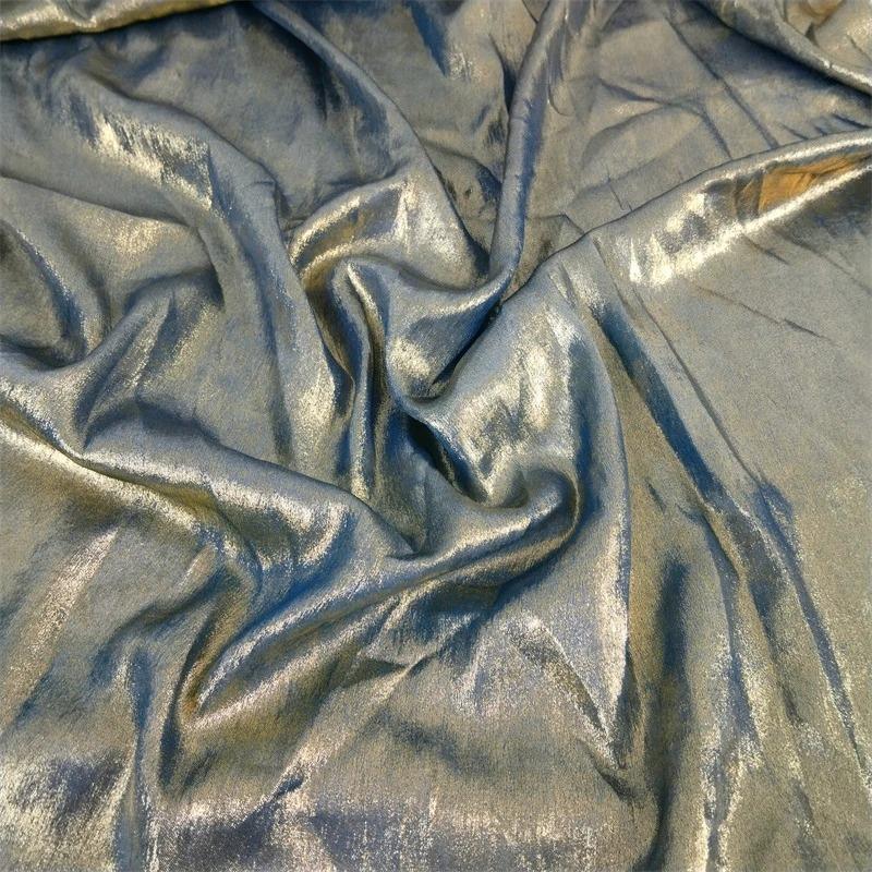 Wide 150cm Shiny Hot Stamping Stretch Luster Fabric For Diy Sewing Wedding Dress Hanfu Upholstery Sofa Curtain Background Cloth