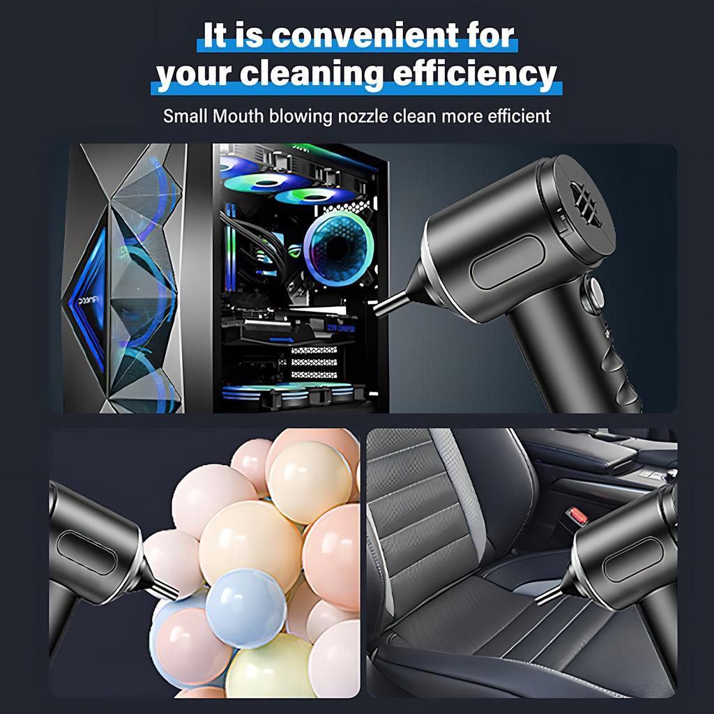 2-in-1 Cordless Car Vacuum, Portable Handheld Blower & Vac, Mini Home Auto Cleaner