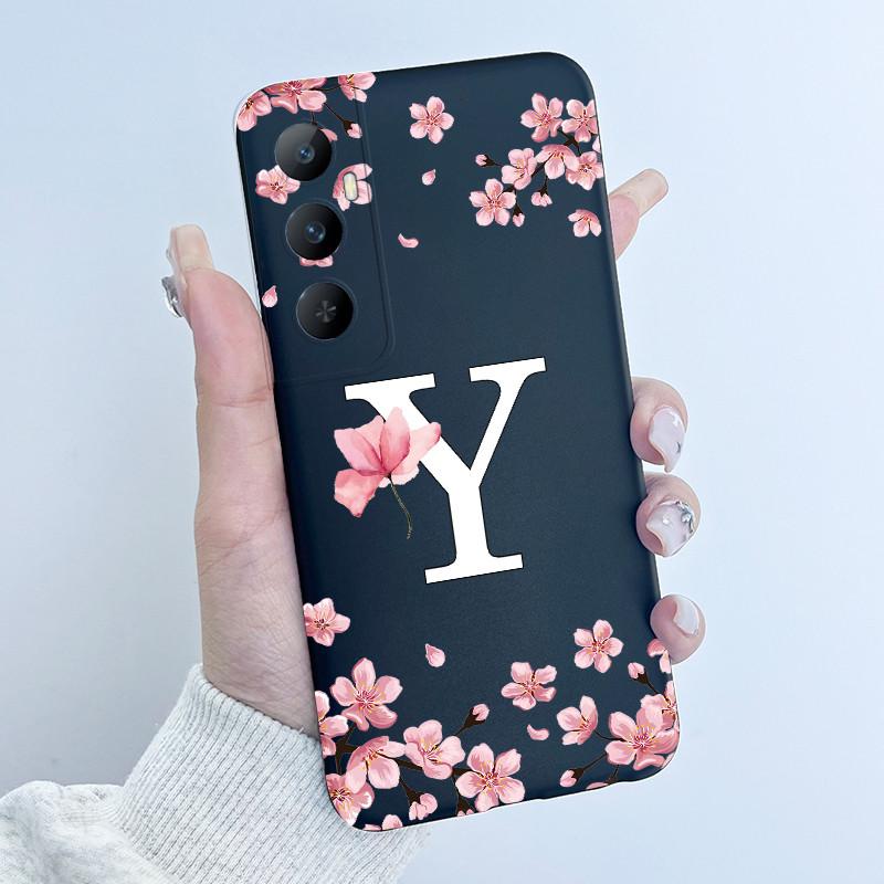 

Case For Realme C65 4G Soft Silicone Flowers Letter Printing Protective Back Cover For Realme C 65 RealmeC65 RMX3910 Phone Cases Realme C65