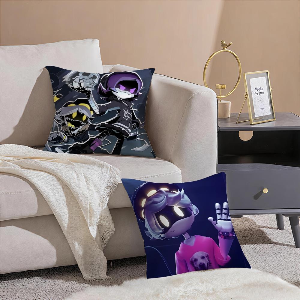 Fashion MMurder Drones Cartoon Cushion Cover Pillowcase Short Plush Invisible Zipper Room Sofa Cushion Cover