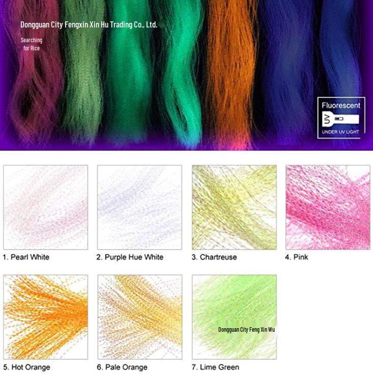 UV Spiral Bright Silk Feather Hook Tying Material for Sea Fishing