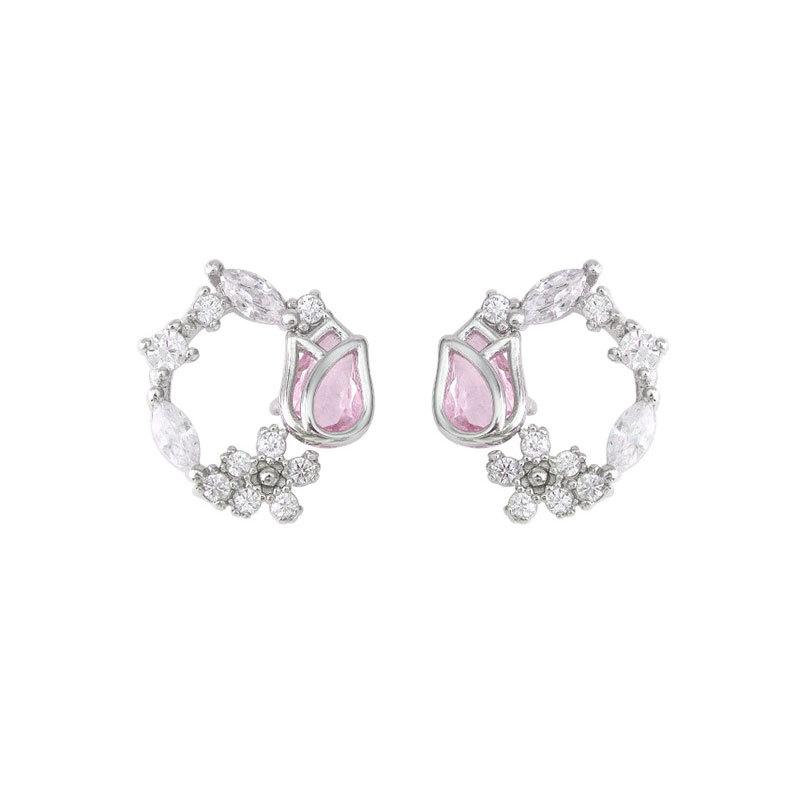 

Кольцо с бриллиантами Flash Diamond Ring, розовые серьги-тюльпаны с бриллиантами для женщин с нишевым чувством высокого класса и сладким темпераментом