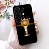 For Tecno Camon 50 4G CN5 Crown Letter Phone Case For Tecno Camon50 4G Black Silicone Soft Cases Bumpers
