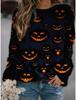 2025 autumn and winter Halloween element explosion 3D digital printing women's crew neck sweater