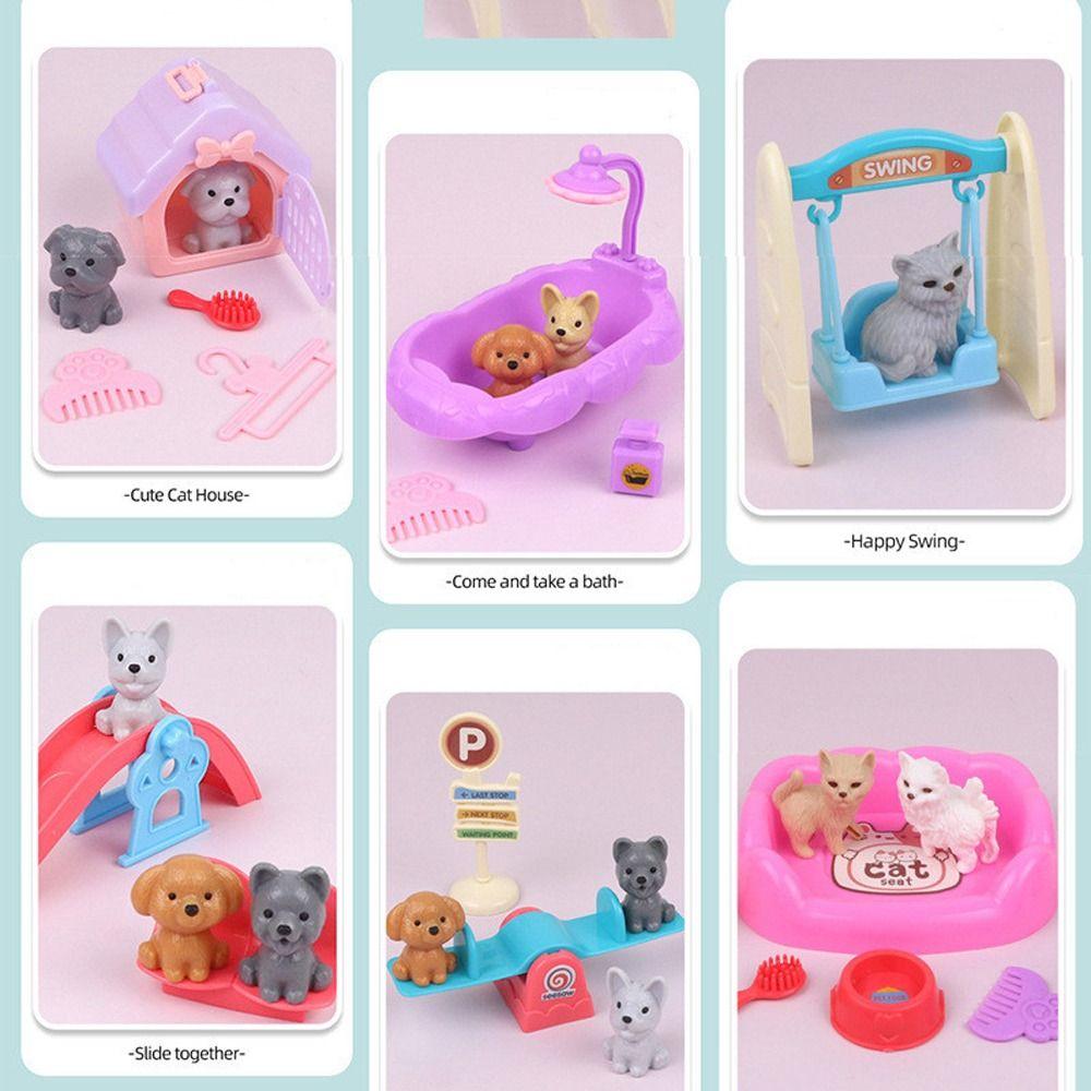 Family Toys Dog Scene Playing Playing House Dog Cage Toys Dog Doll Set  Thanksgiving Gifts